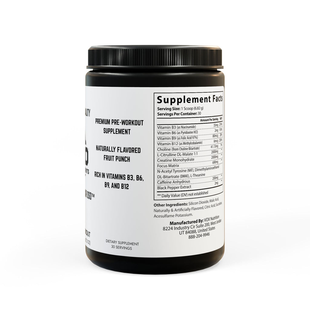 Pre-Workout Supplement, Fruit Punch (204g, 7.1oz)
