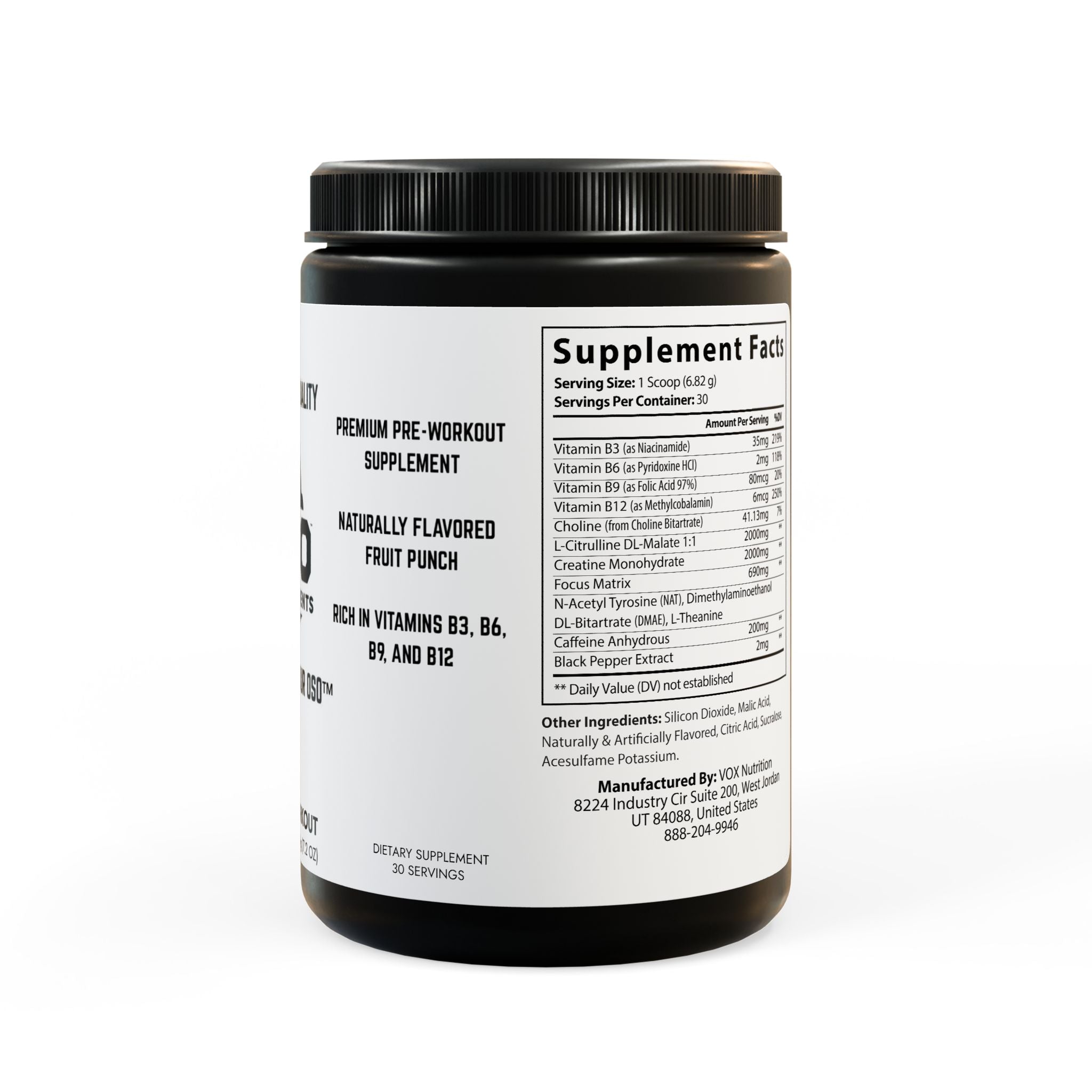 Pre-Workout Supplement, Fruit Punch (204g, 7.1oz)